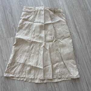 🍀 Elegant Beige 100% linen Women's Skirt- size 6